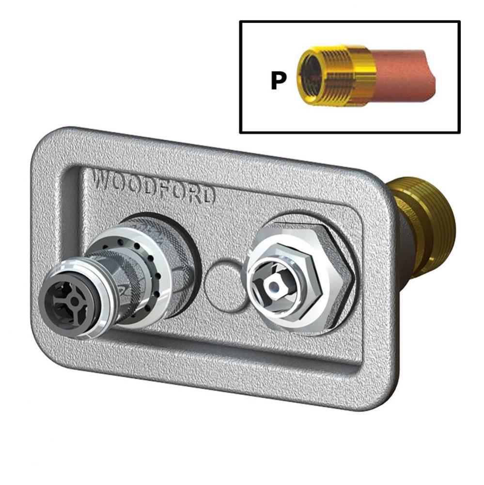Model 76 Wall Hydrant P Inlet, Polished Brass