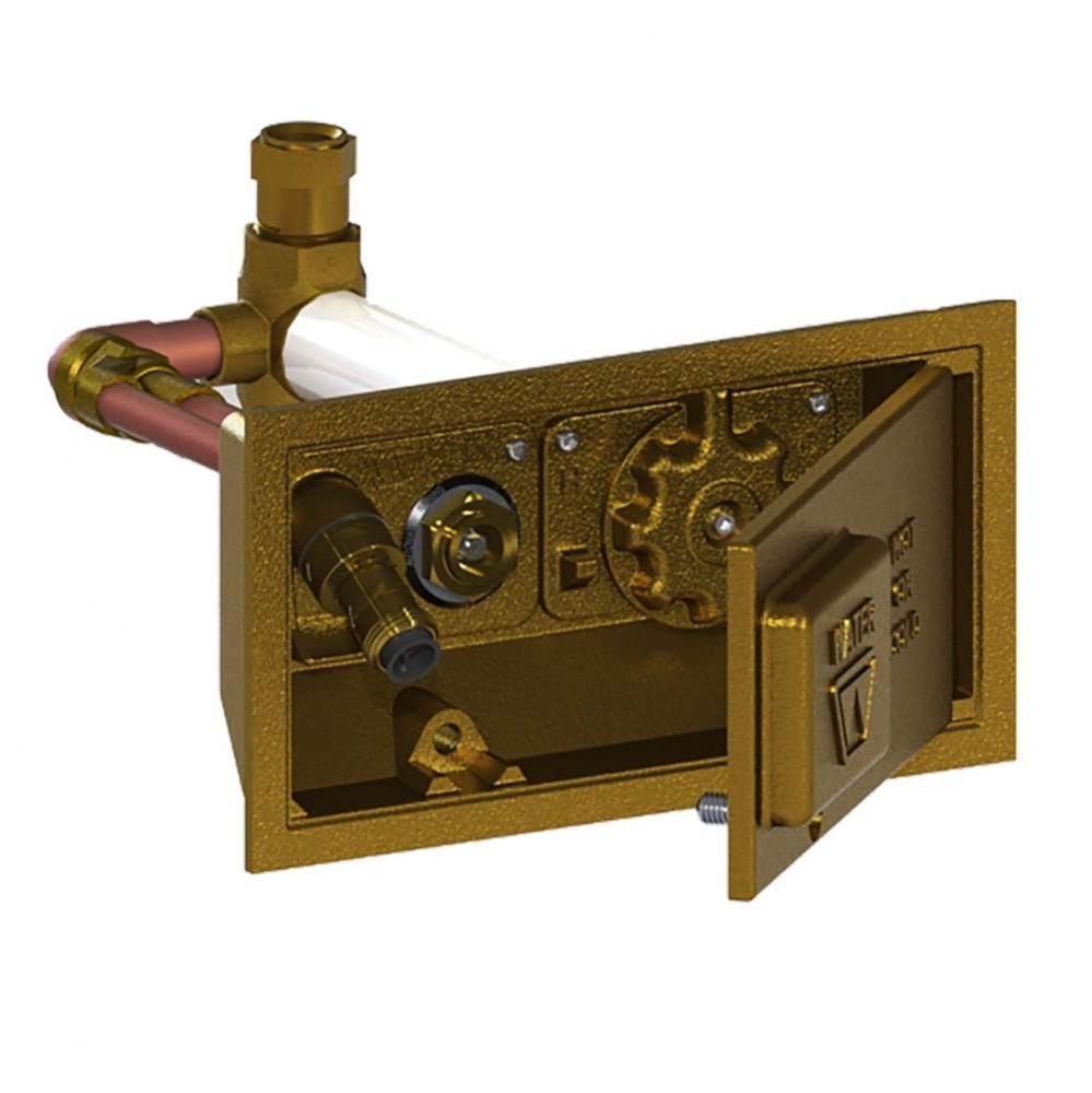 Model HCB67 Hot & Cold Box Hydrant 14 Inch, Rough Brass