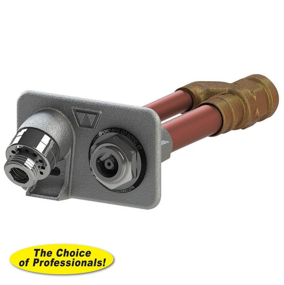 Model 65 Wall Hydrant P Inlet CC, Polished Brass