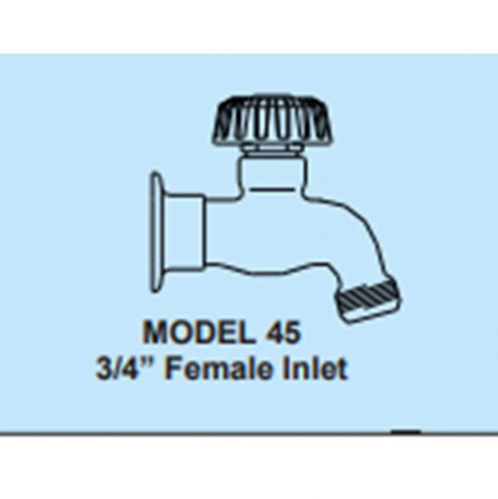 Model 45 - 3/4in. Female Inlet, Rough Brass, Metal Handle