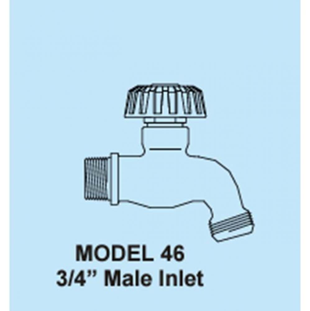 Model 46-3/4in. Male Inlet, Rough Brass, Metal Handle