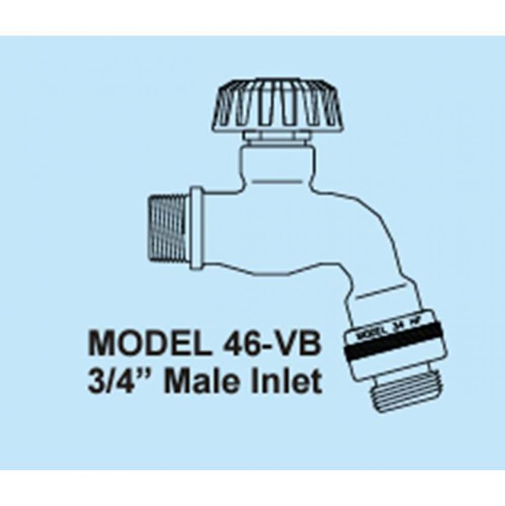 Model 46 - 3/4in. Male Inlet w/VB, Rough Brass