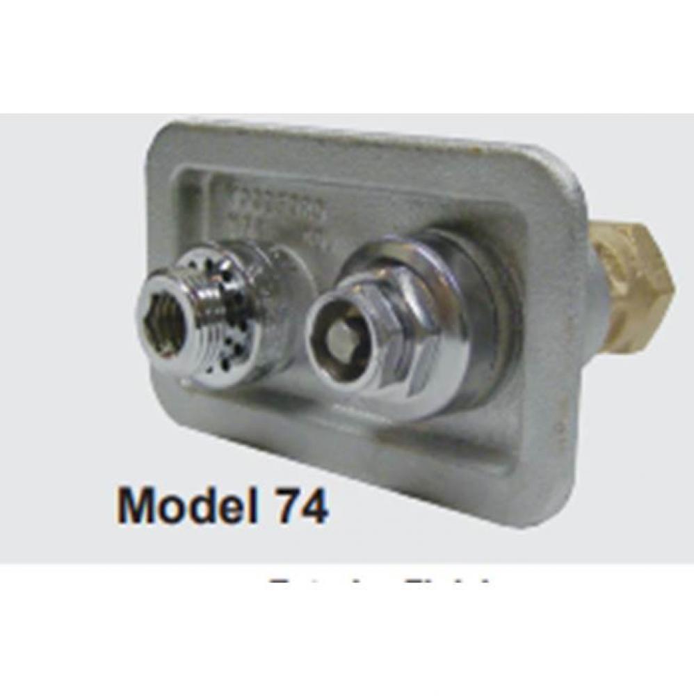 Model 74 Wall Hydrant C Inlet, Polished Brass