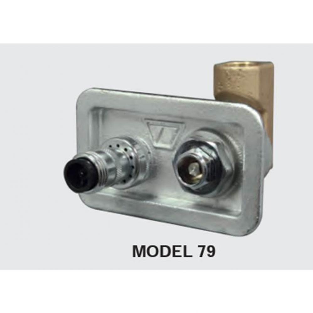 Model 79 Wall Hydrant Swivel Inlet, Polished Brass