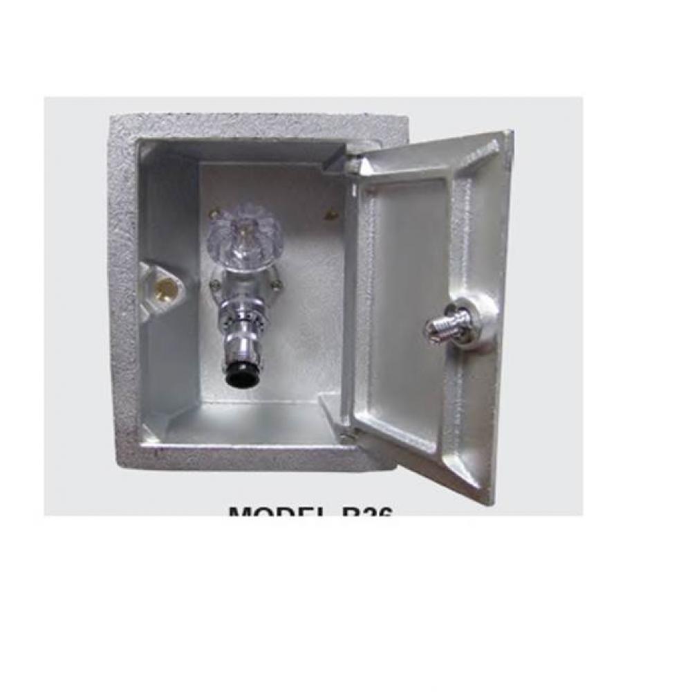 Model B26 3/4 Box Hydrant, Aluminum Box, Metal Handle