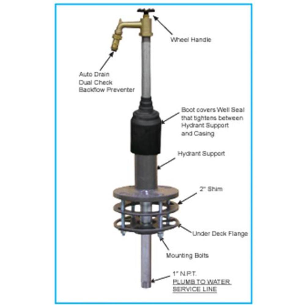 Model Roof Hydrant Mild Climate, Mounting System
