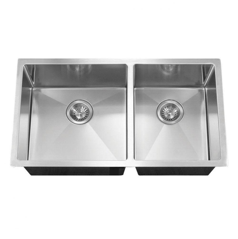 Axiom ADA 32'' 10mm Radius Undermount Stainless Steel Sink, 5-1/2'' Depth