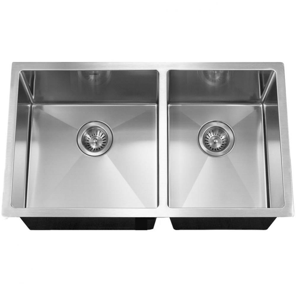 10mm Radius Undermount 60/40 Double Bowl Kitchen Sink