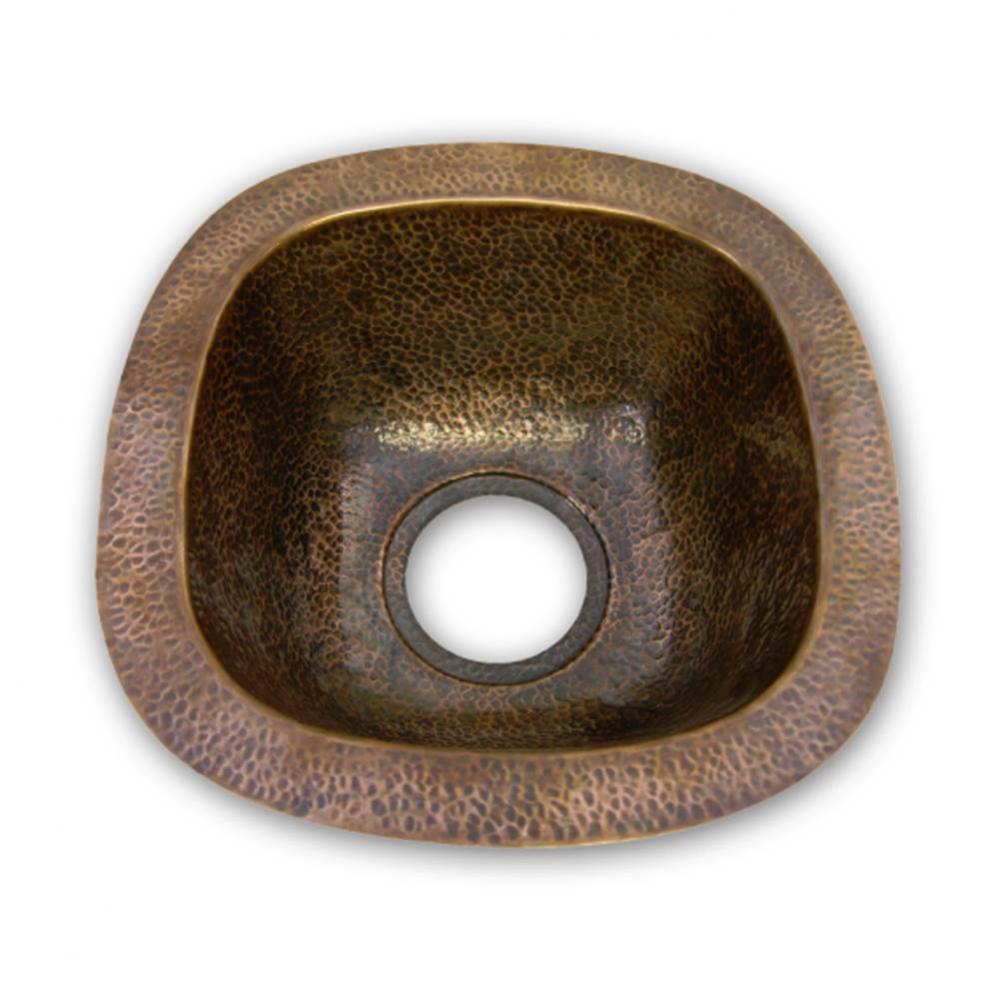 Undermount Copper Single Bowl Bar/Prep Sink, Antique Copper