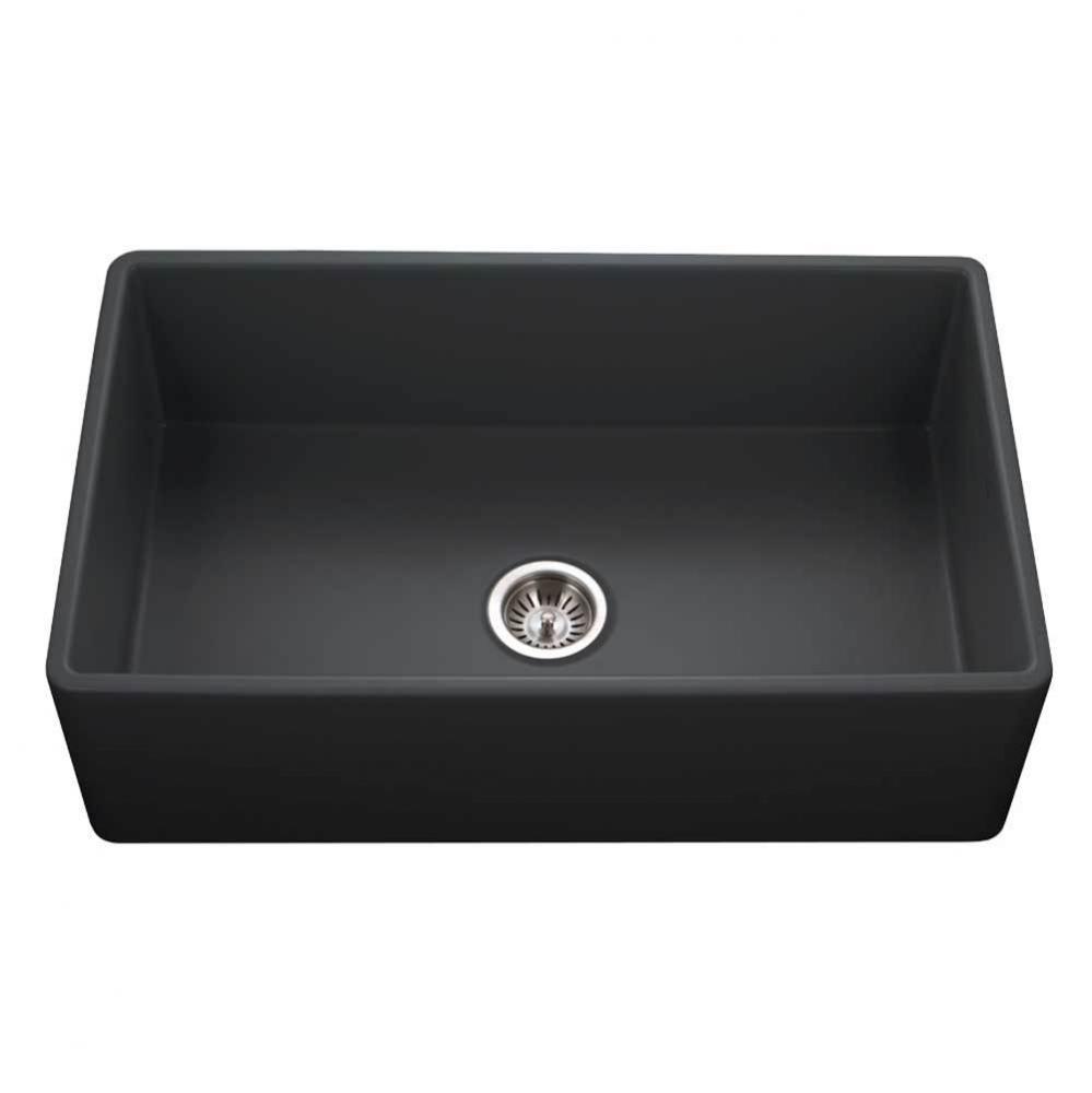 Chelsea 33'' Apron-Front Fireclay Single Bowl Kitchen Sink, Matte Black