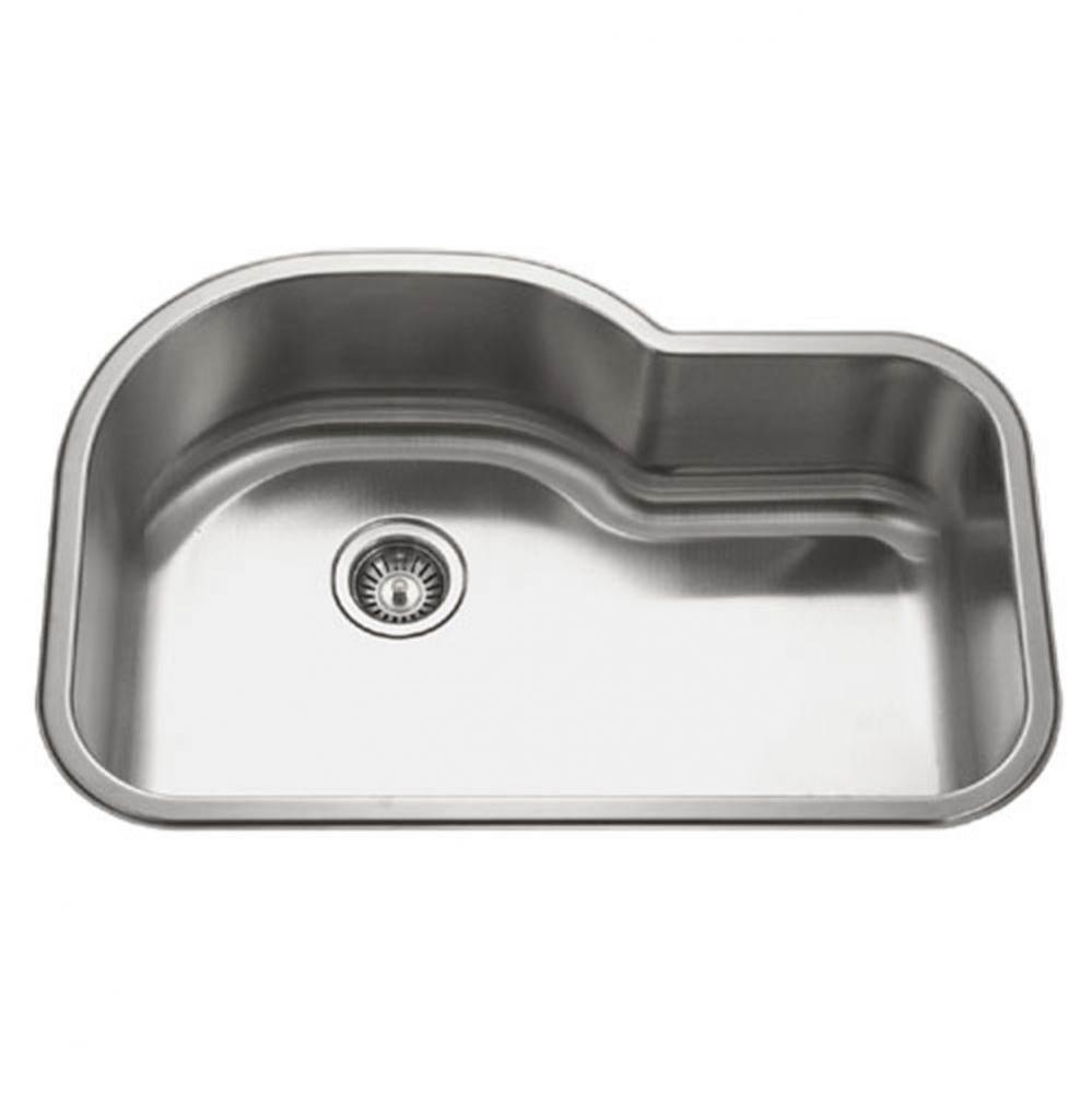 Undermount Stainless Steel Offset Single Bowl Kitchen Sink