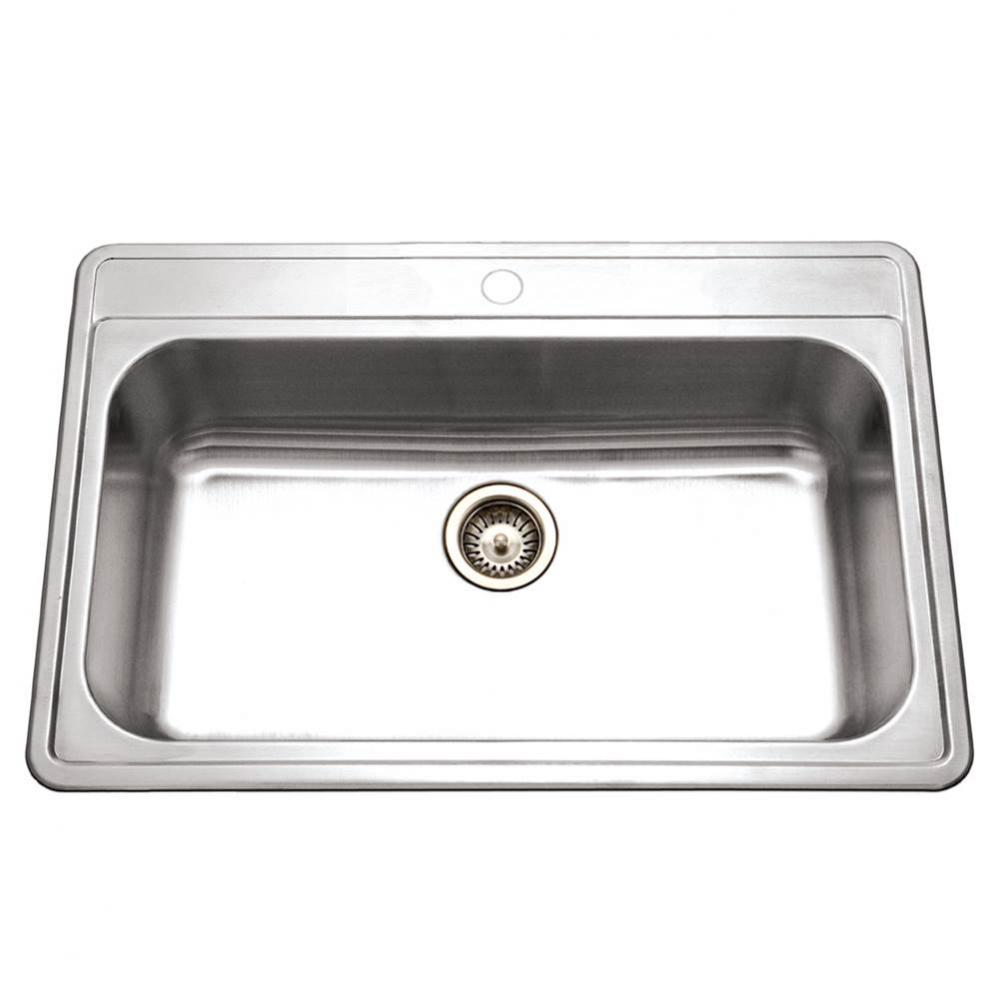 Topmount Stainless Steel 1-Hole Large Single Bowl Kitchen Sink