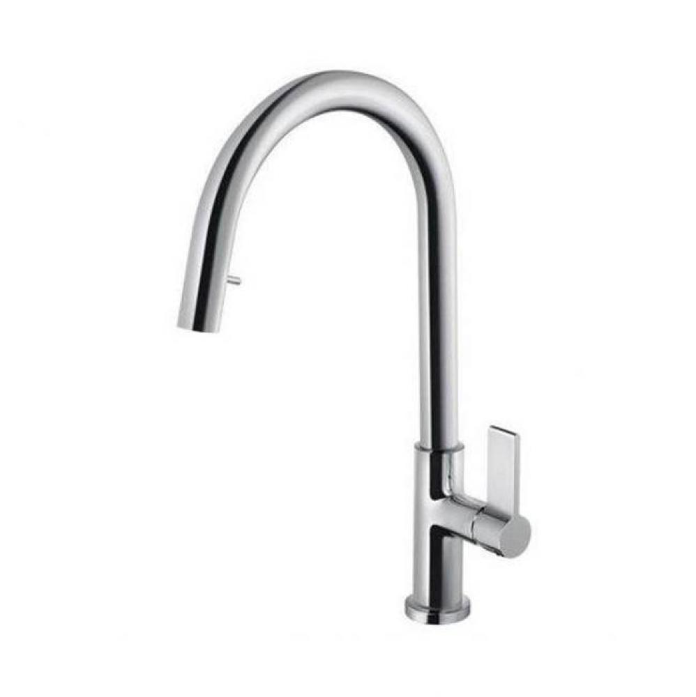 Dual Function Hidden Pull Down Kitchen Faucet in Polished Chrome