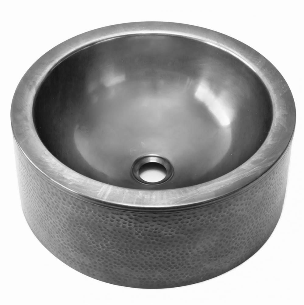 Pewter Round Vessel Sink with Apron