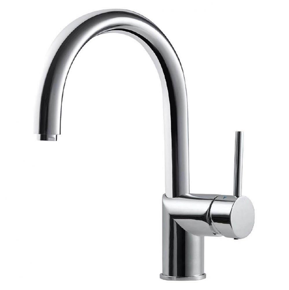 Bar Faucet with High Rotating Spout in Polished Chrome