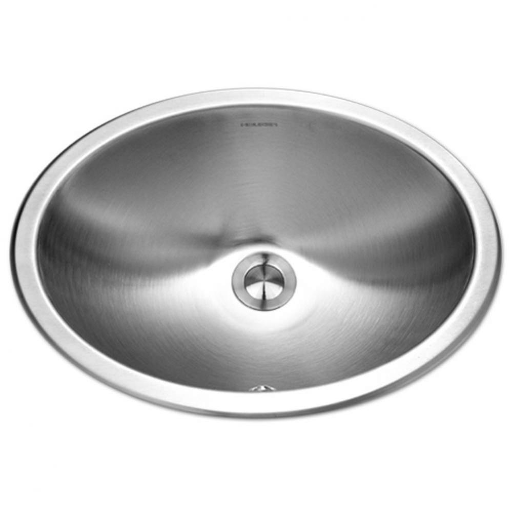 Topmount Stainless Steel Oval Bowl Lavatory Sink with Overflow