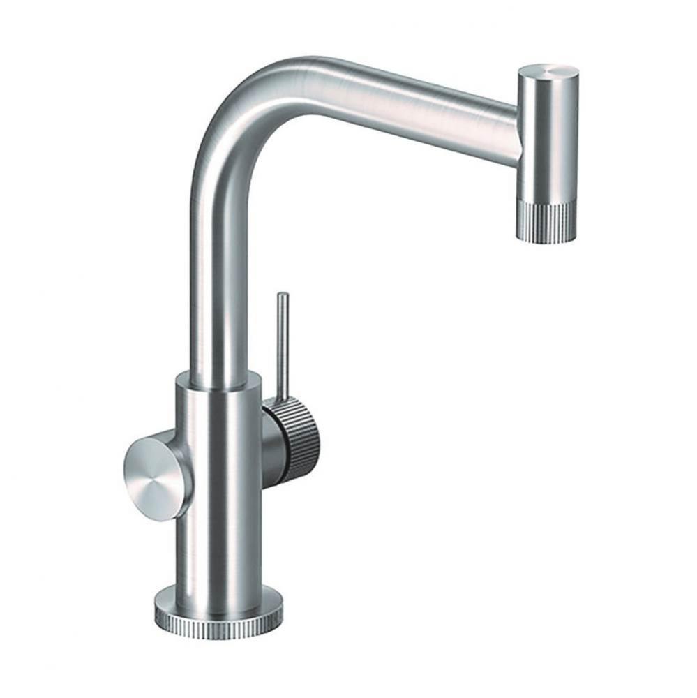 Contemporary Bar Faucet in Brushed Stainless Steel