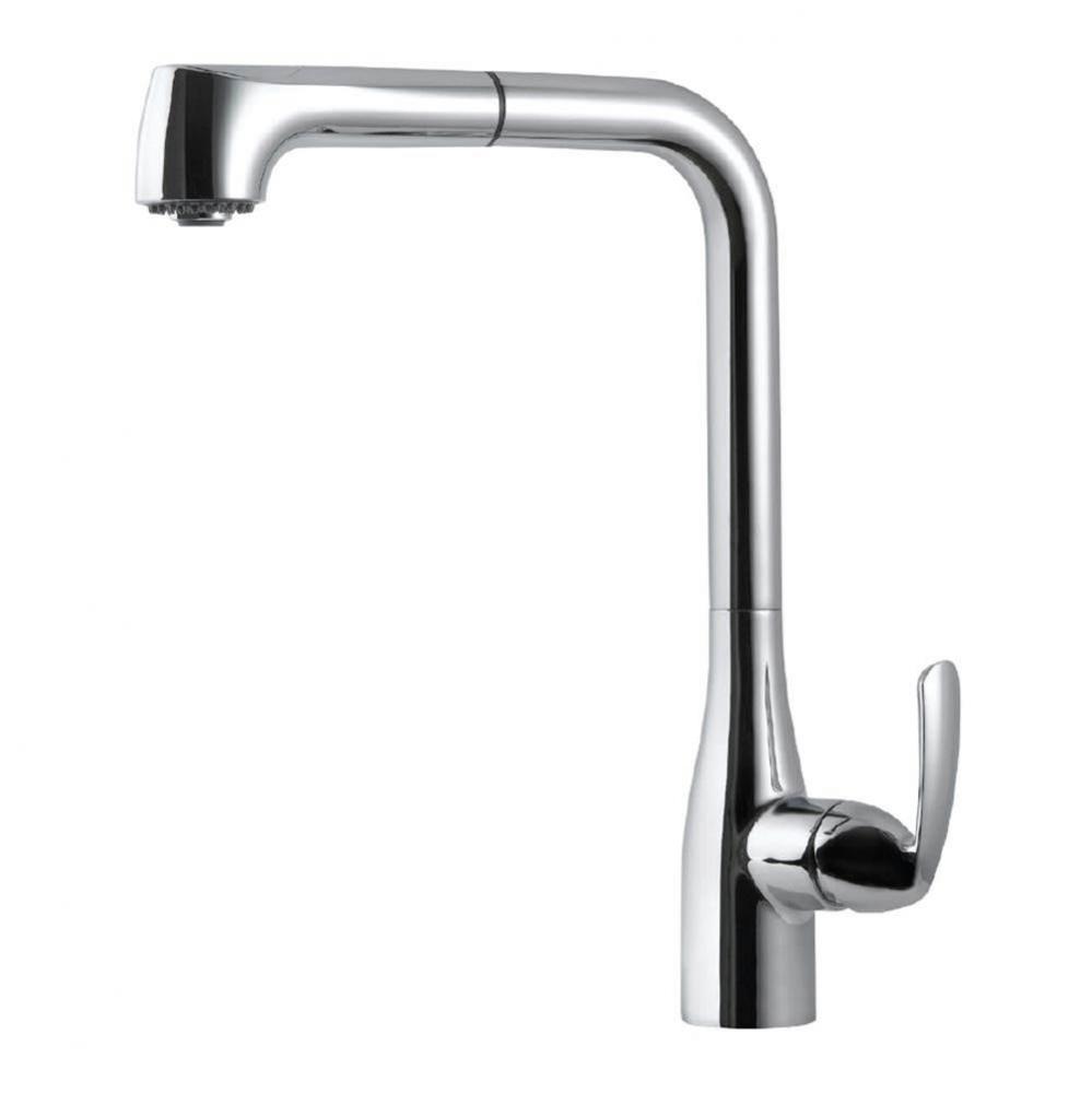 Dual Function Pull Out Kitchen Faucet in Polished Chrome