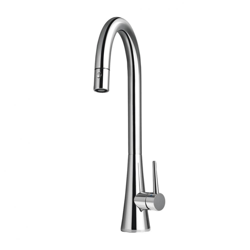 Dual Function Pull Down Kitchen Faucet in Polished Chrome