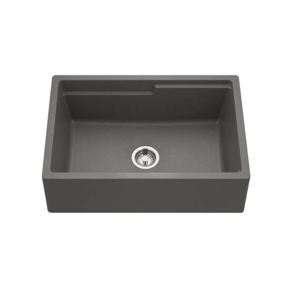 Granite Apron-Front Workstation Kitchen Sink, Slate