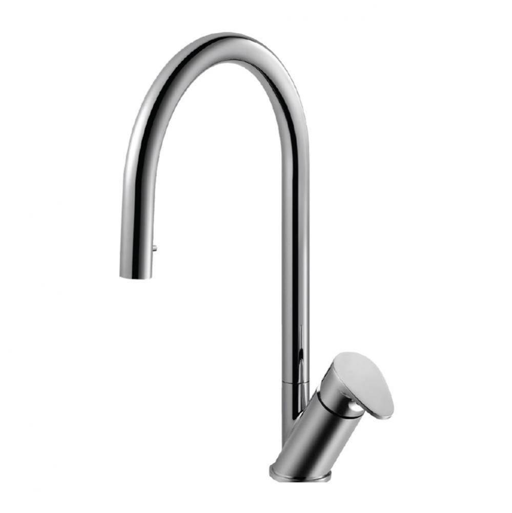 Single Function Hidden Pull Down Kitchen Faucet in Polished Chrome