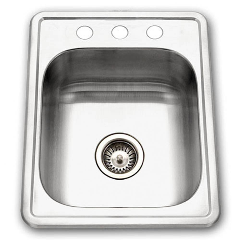 Topmount Stainless Steel 3-holes Bar/Prep Sink