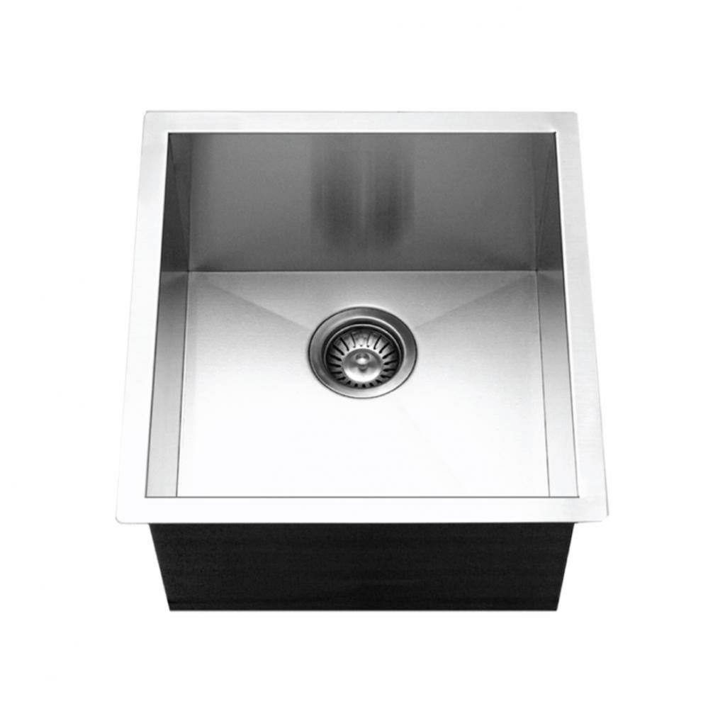 Prizm 17'' ADA Zero Radius Undermount Stainless Steel Sink, 5'' Depth