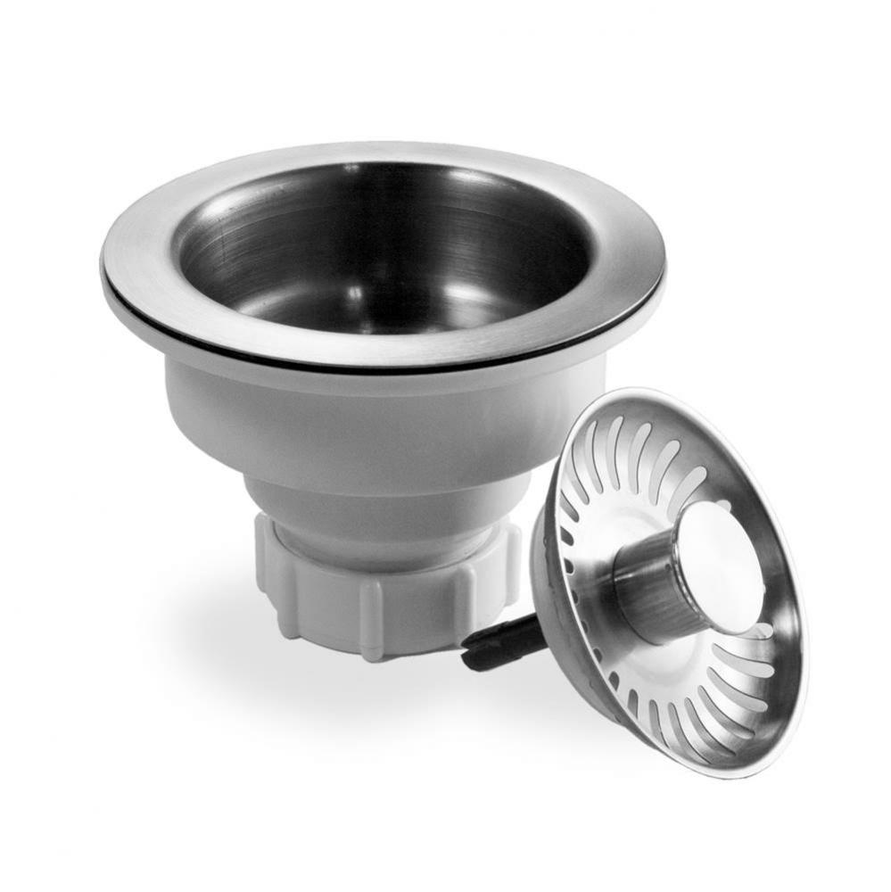 3-1/2'' Pop-up Basket Strainer - Stainless Steel