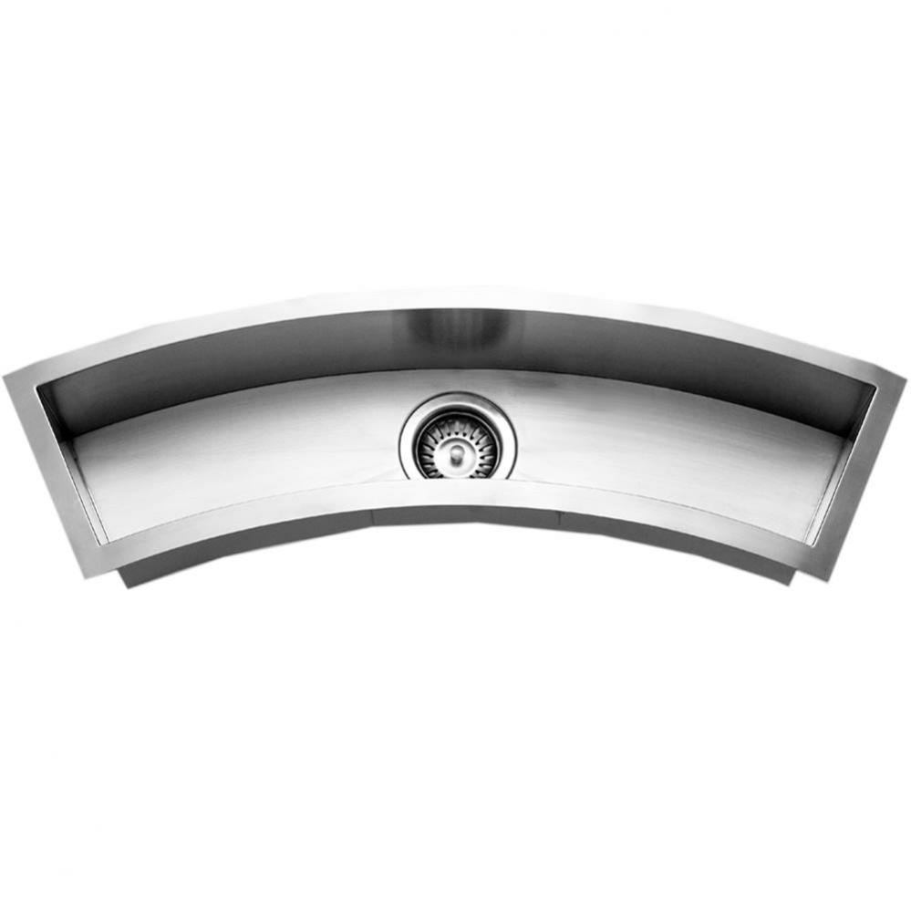 Undermount Stainless Steel Curved Bowl Bar/Prep Sink