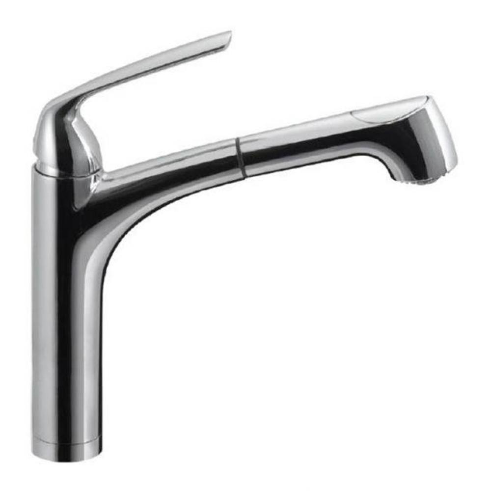 Dual Function Pull Out Kitchen Faucet in Brushed Brass