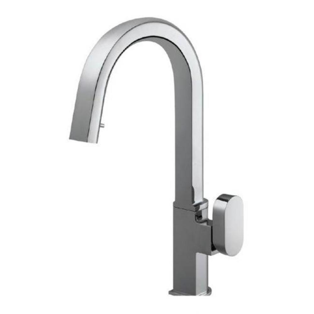Dual Function Hidden Pull Down Kitchen Faucet in Polished Chrome