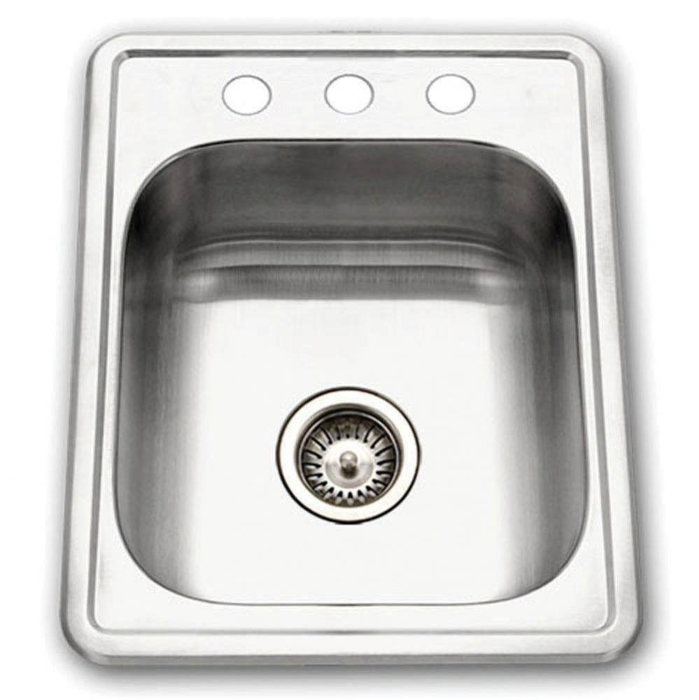 ADA Topmount Stainless Steel 3-hole Bar/Prep Sink