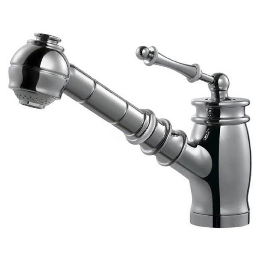 Dual Function Pull Out Kitchen Faucet in Polished Chrome