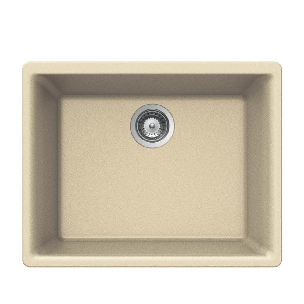 SiOStone 24'' Granite Undermount Single Bowl Kitchen Sink, Sand