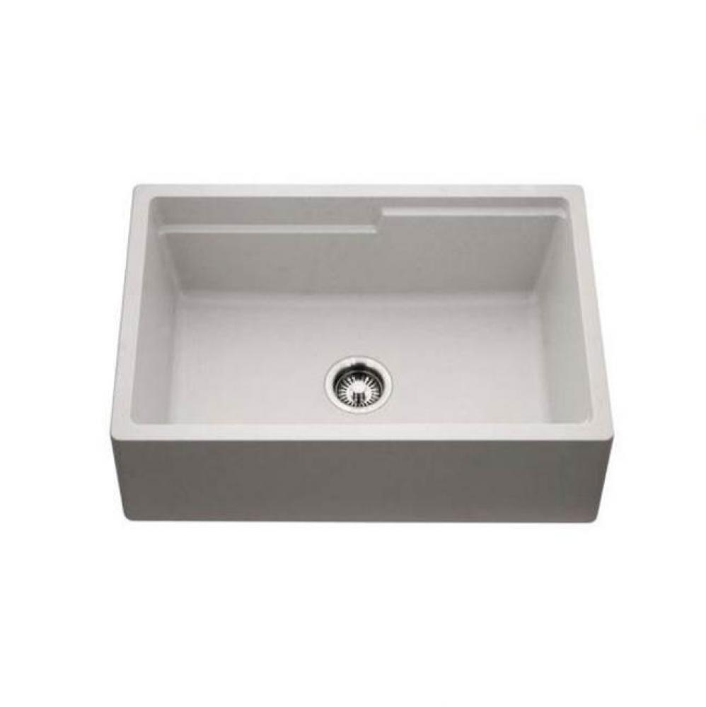 SiOStone 30'' Granite Apron-Front Workstation Kitchen Sink, Slate