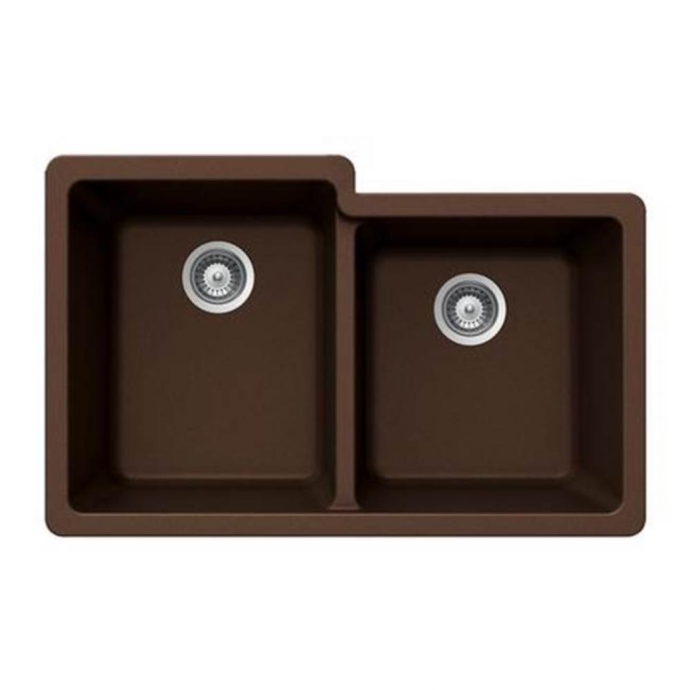 Granite Undermount 60/40 Double Bowl Kitchen Sink,