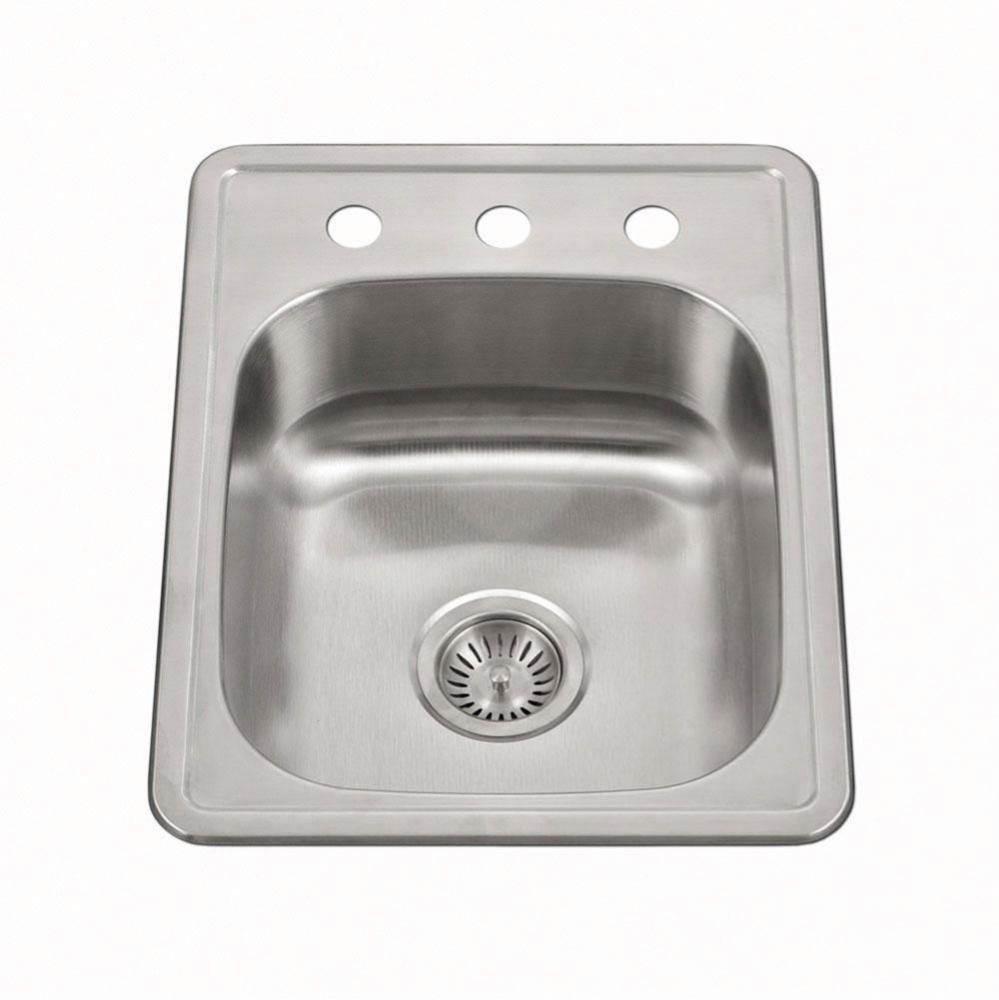 Revive 17'' ADA Topmount Stainless Steel 3-hole Sink, 5-1/2'' Depth