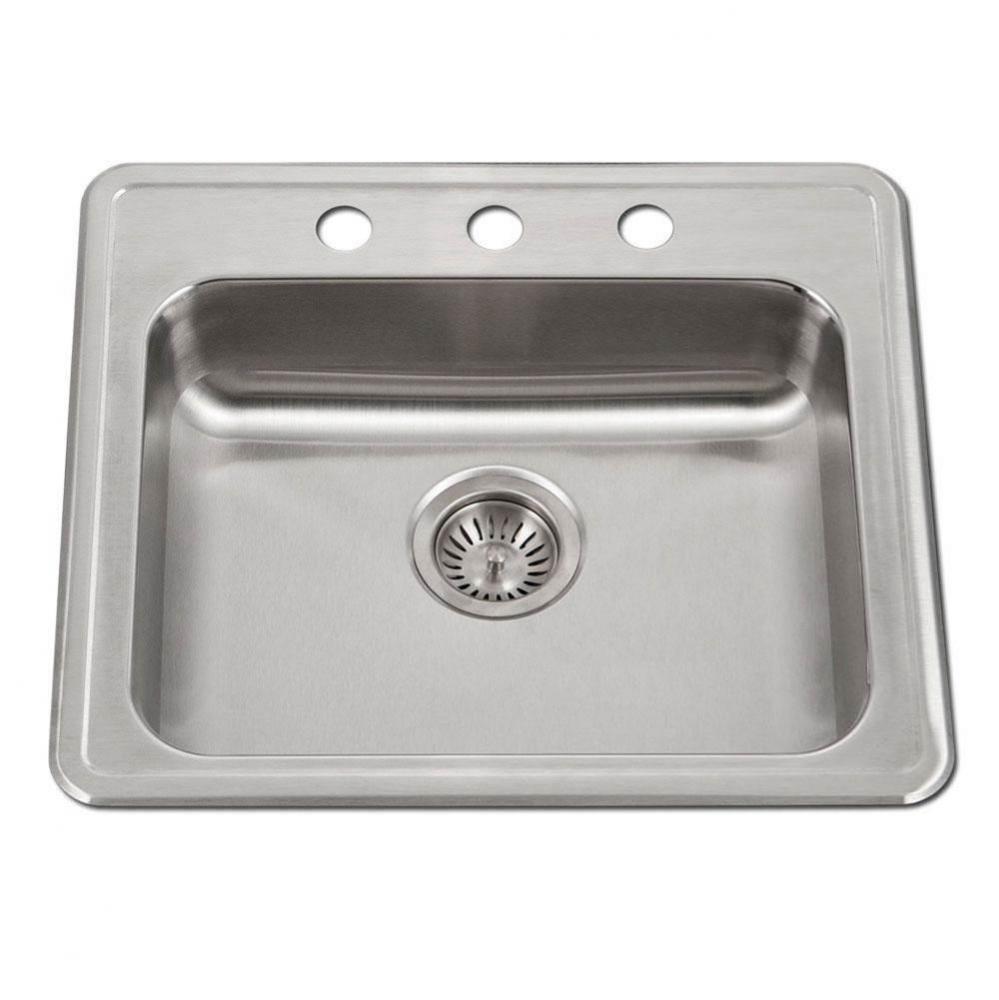 Revive 22'' ADA Topmount Stainless Steel 4-hole Sink, 5-1/2'' Depth