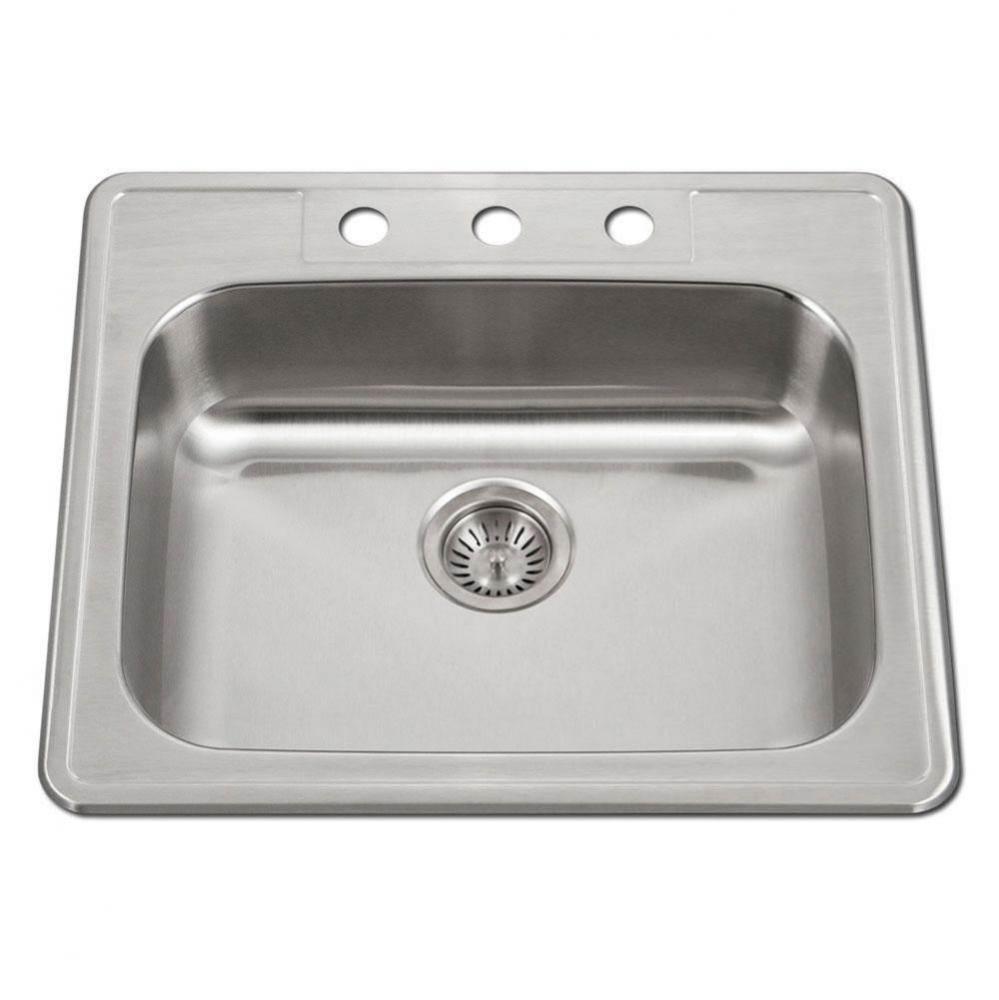 Revive 25'' ADA Topmount Stainless Steel 4-hole Sink, 5-1/2'' Depth