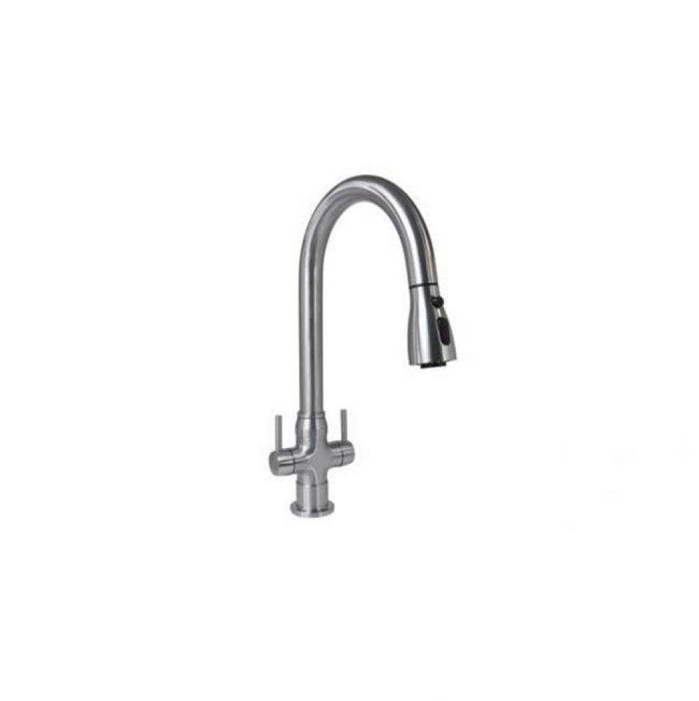 Three Function Pull Down Two Handle Faucet in Polished Chrome