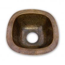 Hamat BRE-1313B5-AC - Undermount Copper Single Bowl Bar/Prep Sink, Antique Copper