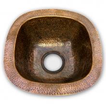 Hamat BRE-1818B7-AC - Undermount Copper Single Bowl Bar/Prep Sink, Antique Copper