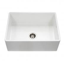 Hamat CHE-3020SA-WH - Apron-Front Fireclay Single Bowl Kitchen Sink, White