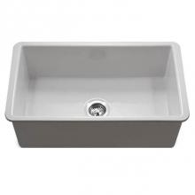 Hamat CHE-3219SU-WH - Chelsea 32'' Undermount Fireclay Single Bowl Kitchen Sink, White