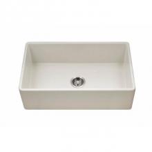 Hamat CHE-3318SA-BQ - Chelsea 33'' Apron-Front Fireclay Single Bowl Kitchen Sink, Biscuit