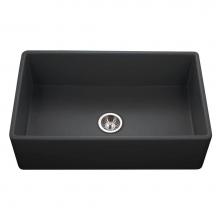 Hamat CHE-3320SA-MB - Chelsea 33'' Apron-Front Fireclay Single Bowl Kitchen Sink, Matte Black