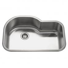 Hamat DES-3221S-1 - Undermount Stainless Steel Offset Single Bowl Kitchen Sink