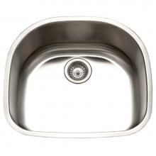 Hamat ENT-2422D-20 - Undermount Stainless Steel Single D Bowl Kitchen Sink, 18 Gauge