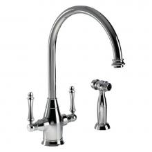 Hamat EXDH-4000-PC - Traditional Brass Faucet with Side Spray in Polished Chrome