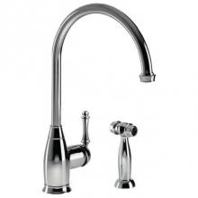 Hamat EXSH-4000-PN - Exeter Traditional Brass Single Lever Faucet with Side Spray in Polished Nickel
